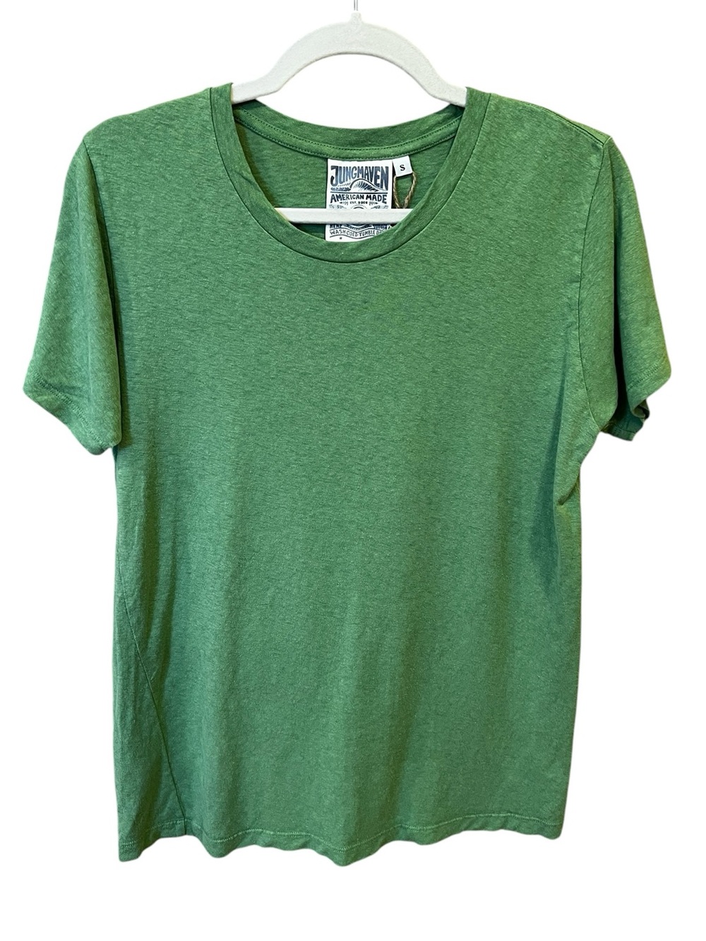 Jungmaven Women’s Classic Hemp Crewneck Short Sleeve Tee Shirt Green Small NWT